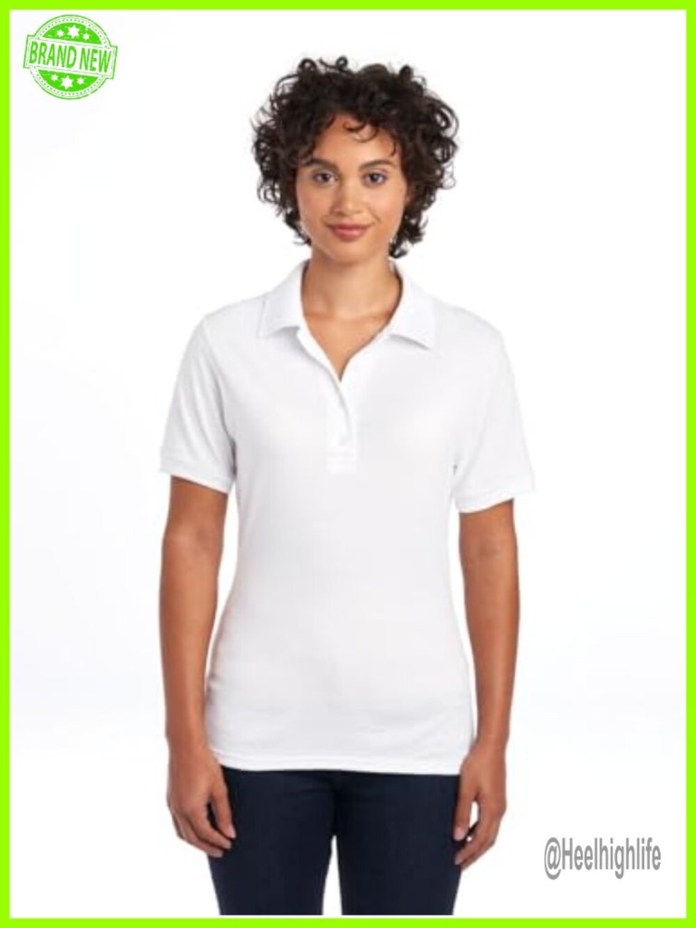 Women's Cotton Blend Short Sleeve Polo Shirt Moisture Wicking Work Casual